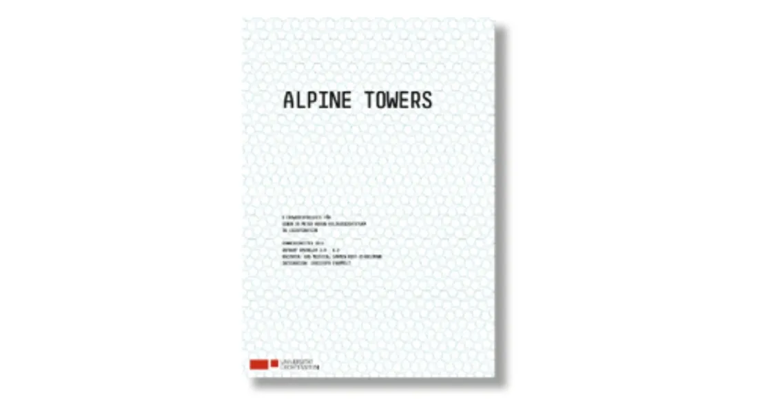 Blau/weisses Cover mit dem Titel "Alpine Towers"