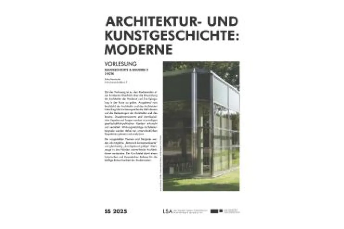 Lehreposter an der Liechtenstein School of Architecture der Vorlesung Architektur- und Kunstgeschichte: Moderne