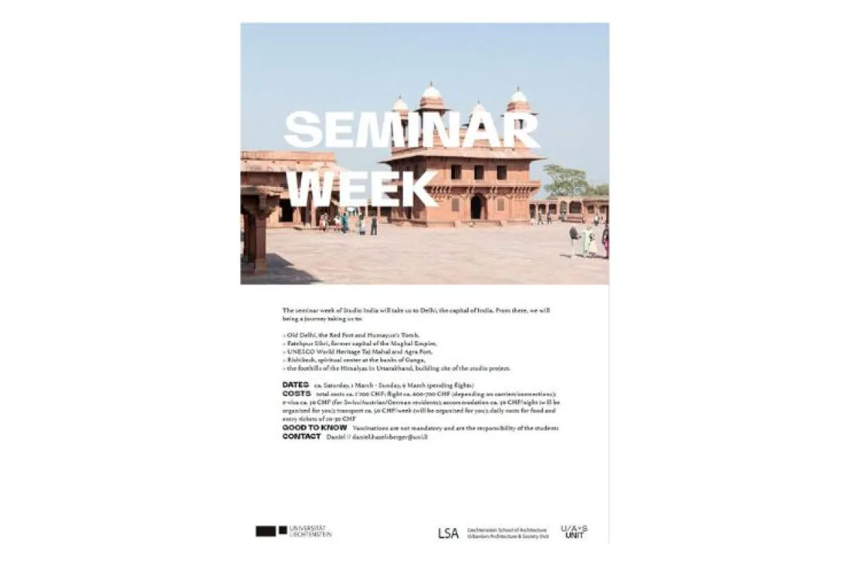 Plakat zur Seminarwoche nach Indien