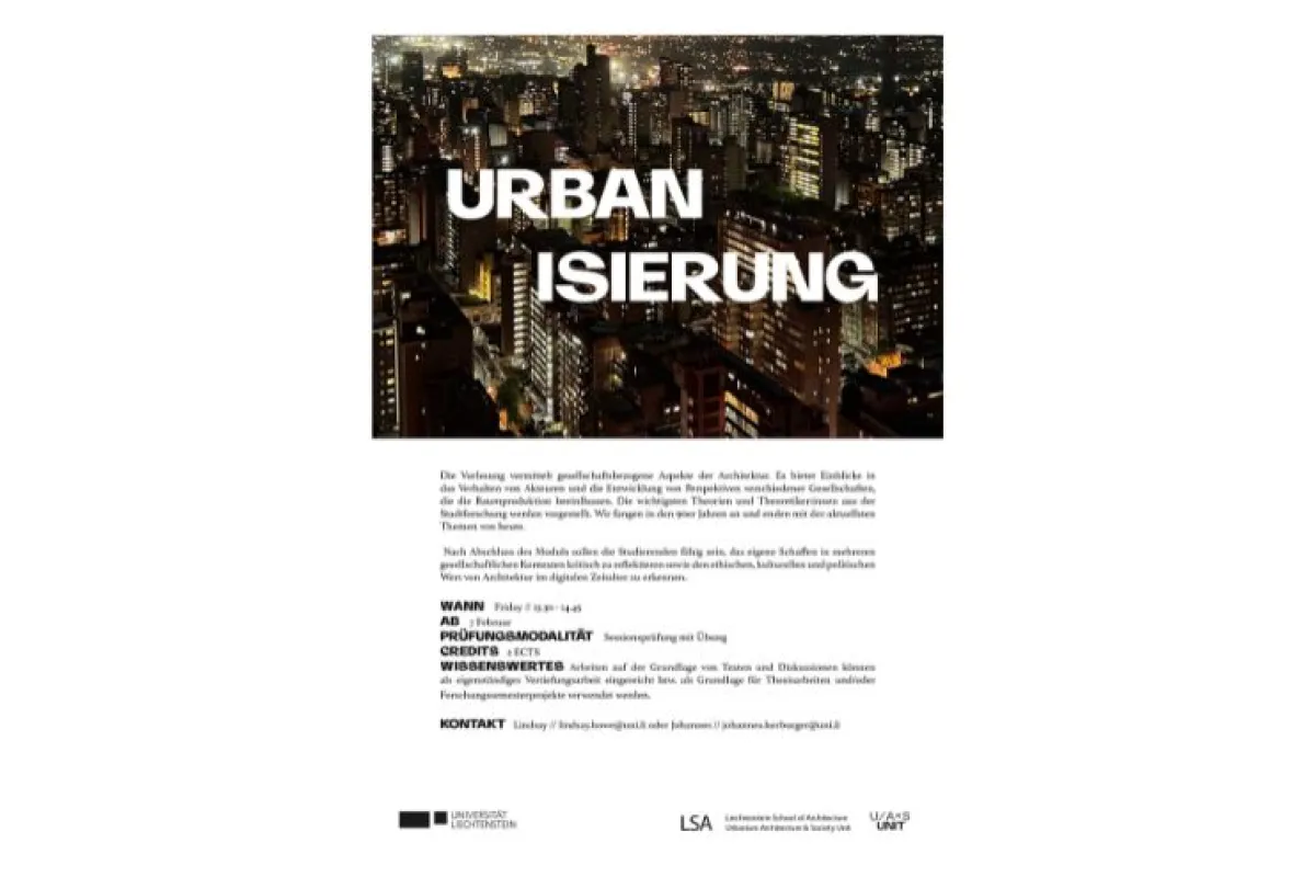 Plakat zur Vorlesung "Urbanisierung"
