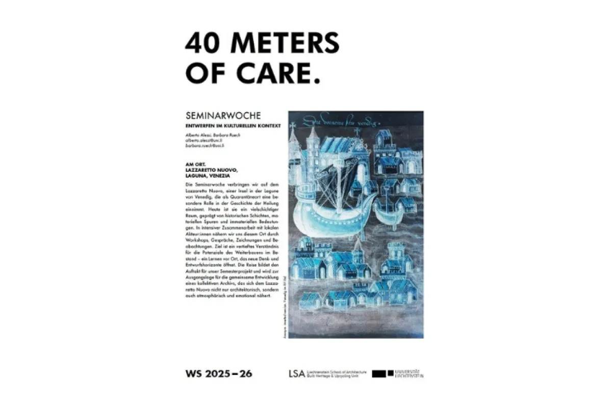Cover der Exkursion mit dem Titel "40 meters of care"