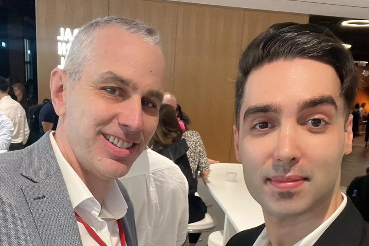 Michael Hanke und Pejman Ebrahimi (v. l.) bei Lindau Nobel