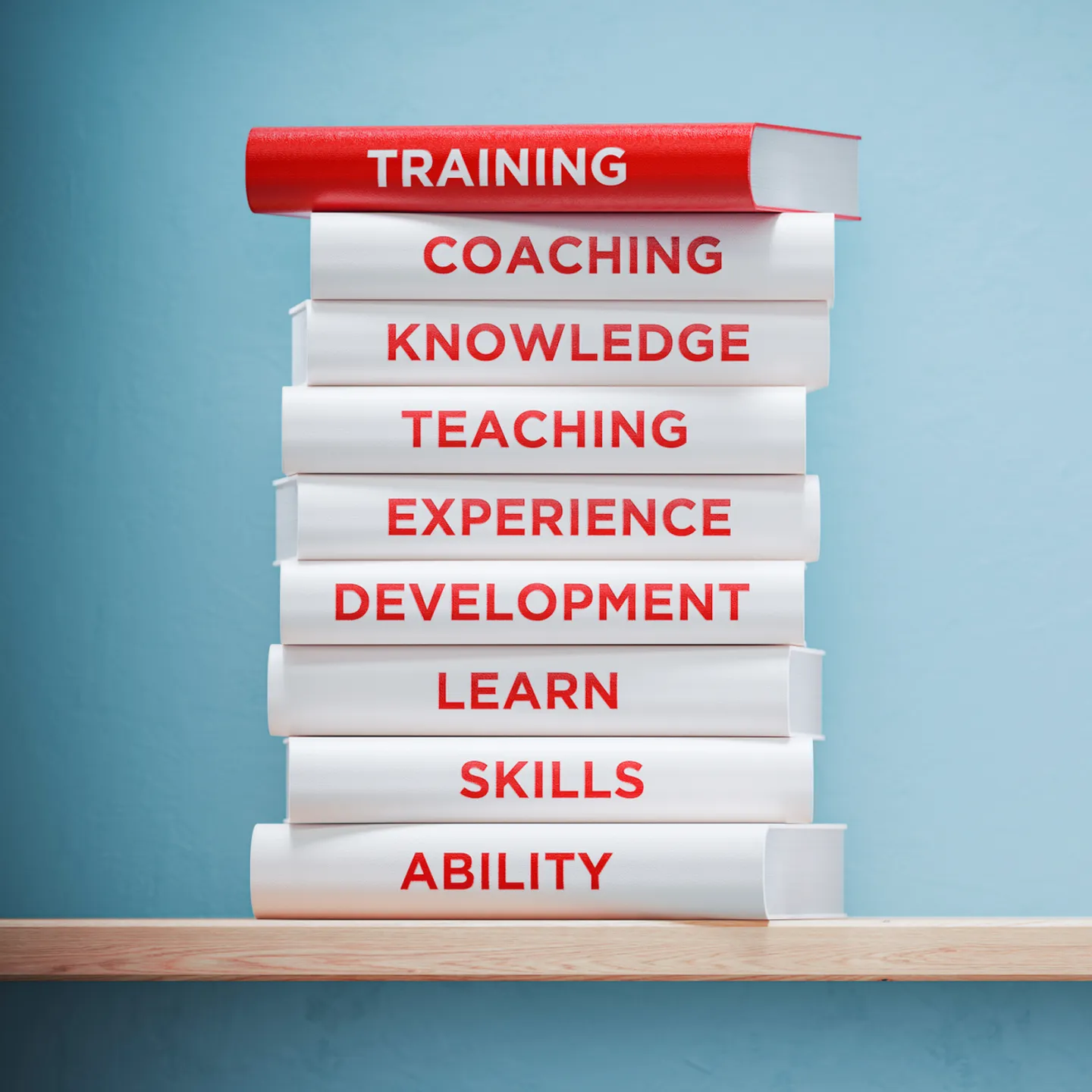 Stapel Bücher zu verschiedenen Themen Coaching Teaching