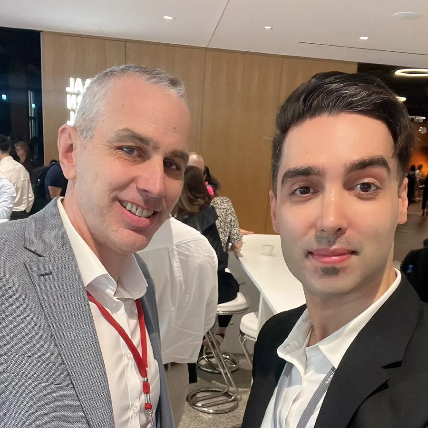 Michael Hanke und Pejman Ebrahimi (v. l.) bei Lindau Nobel