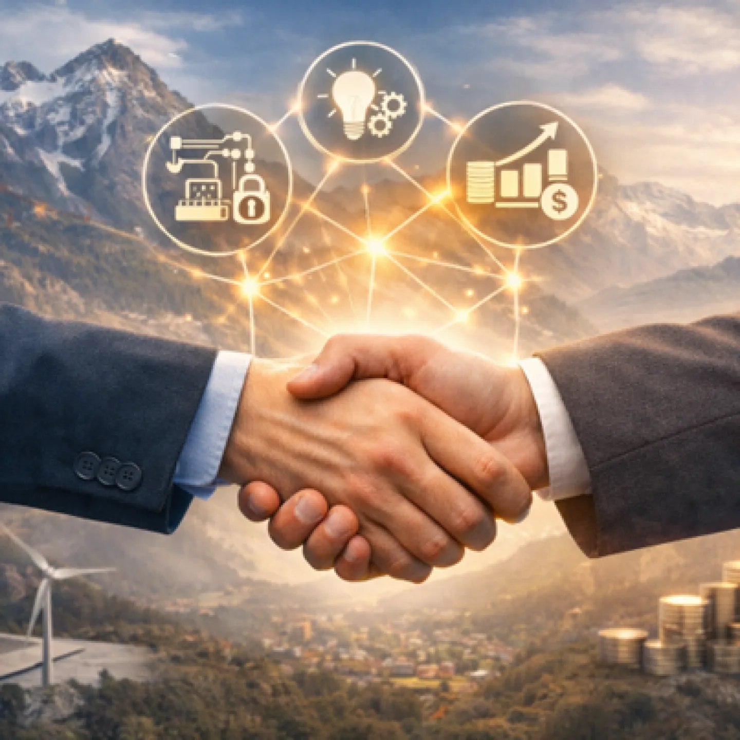 Zwei schüttelnde Hände