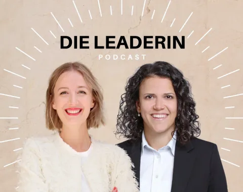 Podcast Cover zu Leadership und Finanzen mit zwei Referentinnen und Titelgrafik
