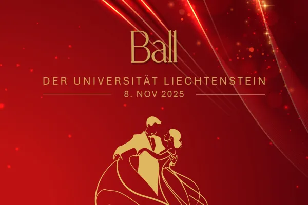 Universitätsball Liechtenstein am 8. November 2025 im Ballenlager Vaduz. Motto: Golden Nights, Sparkling Lights. Mehr Infos: uni.li/uniball.