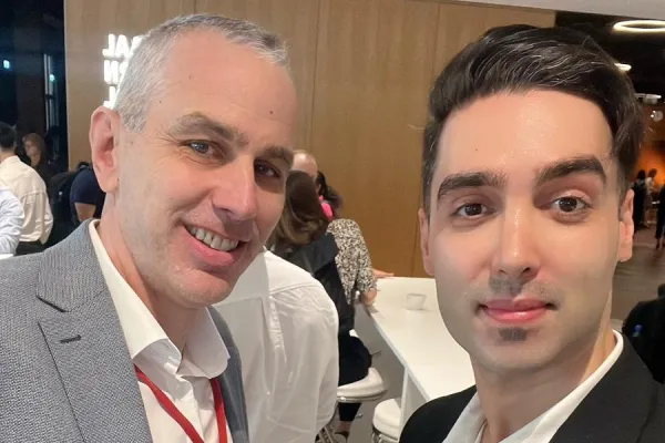 Michael Hanke und Pejman Ebrahimi (v. l.) bei Lindau Nobel