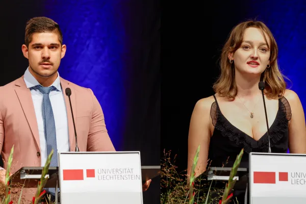 Studentische Redner an der Diplomfeier