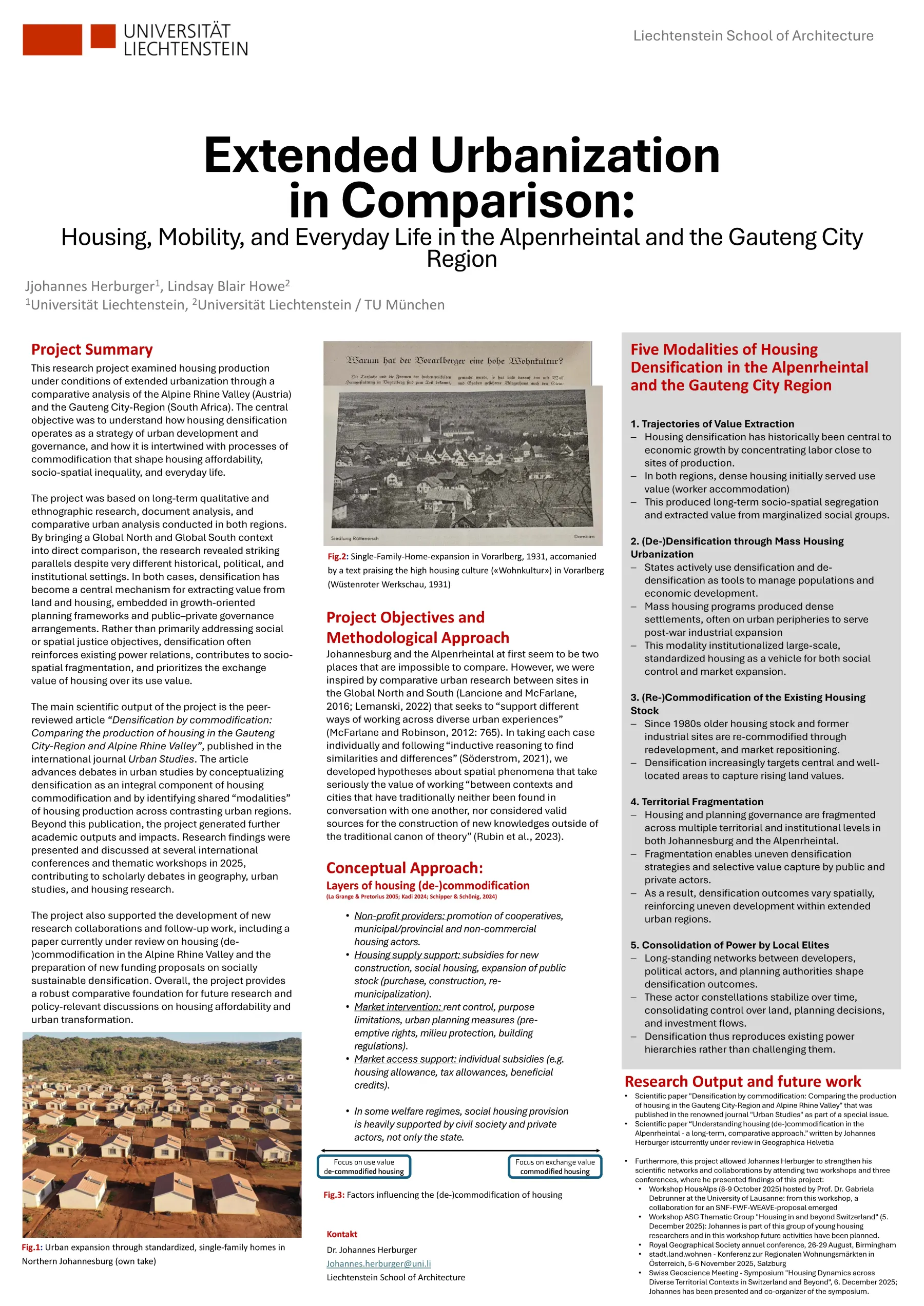 Abschlussposter Urbanisierung im Vergleich: Wohnen, Mobilität und Alltagsleben im Alpenrheintal und im GCR